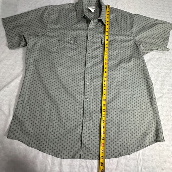 Wrangler Wrancher Geometric Pearl Snaps SS Shirts Men's Size 2XT MTW1414 - Picture 7 of 10